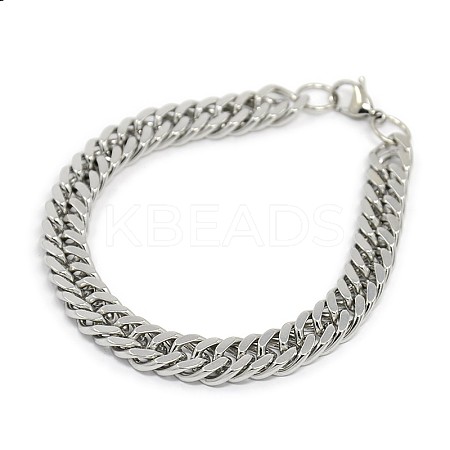 Tarnish Resistant Fashionable 304 Stainless Steel Cuban Link Chain Bracelets LS-STAS-A028-B064P-1