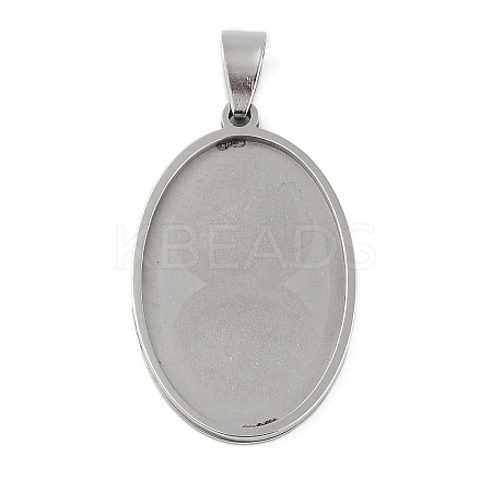 Non-Tarnish 201 Stainless Steel Pendant Cabochon Settings X-STAS-L279-012P-01-1