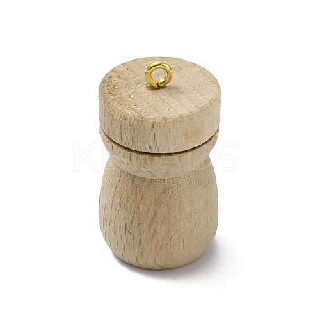 Wood Perfume Bottle Pendants WOOD-WH0030-43-1