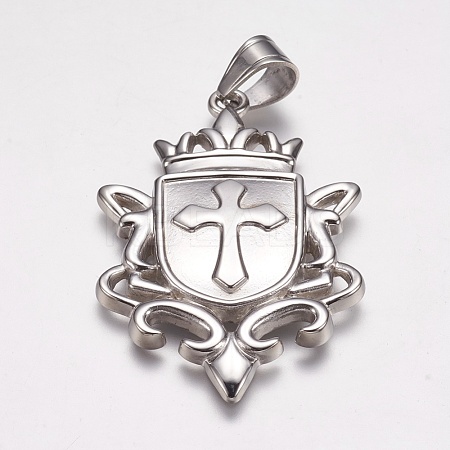 Non-Tarnish 304 Stainless Steel Big Badge Pendants STAS-K171-28P-1