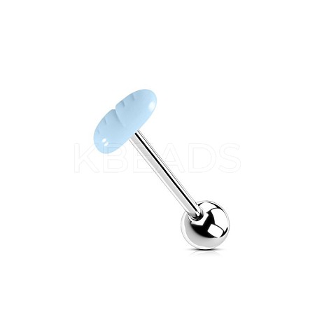 304 Stainless Steel & Acrylic Straight Barbell Tongue Rings FS-WG7AF88-05-1