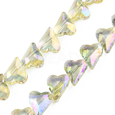 Electroplate Transparent Glass Beads Strands EGLA-N002-44-02-1