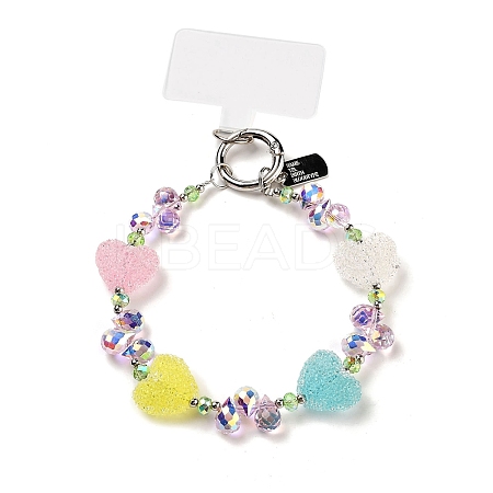 Glass & Iron Beads Mobile Straps AJEW-H153-03A-01-1