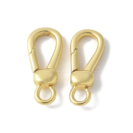 Brass Keychain Clasps KK-F893-15G-1