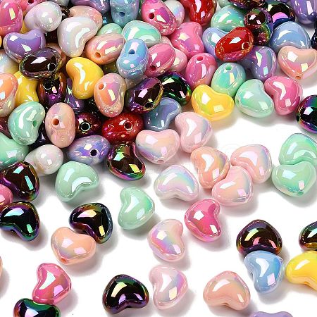 UV Plated Opaque Acrylic Beads OACR-P032-05M-1