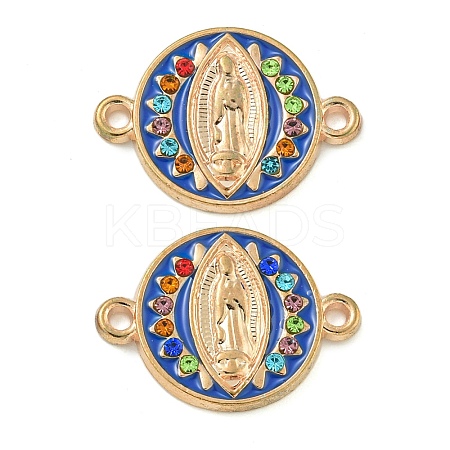 Alloy Micro Pave Colorful Cubic Zirconia Holy Virgin Mary Connector Charms with Enamel FIND-Z061-06G-02-1