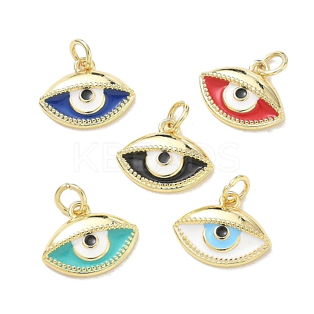 Brass Enamel Pendants KK-CBA3F25-04G-1