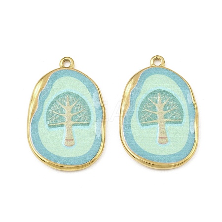 Printed 304 Stainless Steel Pendants STAS-C158-14G-04-1