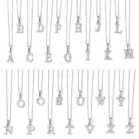 Alloy Rhinestone Letter Pendant Necklaces NJEW-JN04886-1