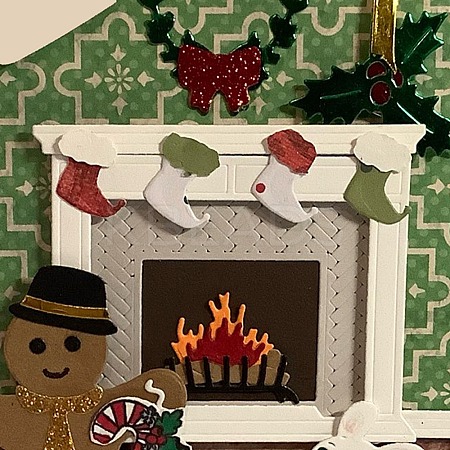 Christmas Fireplace Carbon Steel Cutting Dies Stencils LS-DIY-P076-05-1