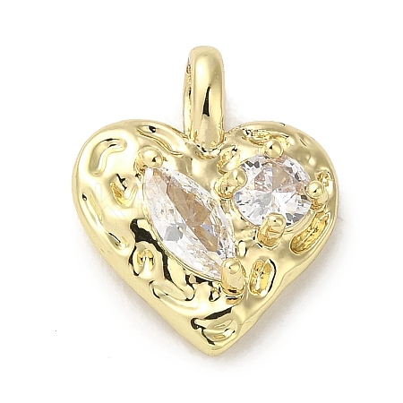 Brass Micro Pave Cubic Zirconia Pendants KK-K371-04G-1