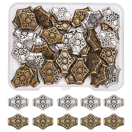 Tibetan Style Alloy Beads TIBEB-FH0001-27-RS-1