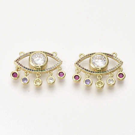 Brass Micro Pave Cubic Zirconia Pendants ZIRC-T012-17G-1