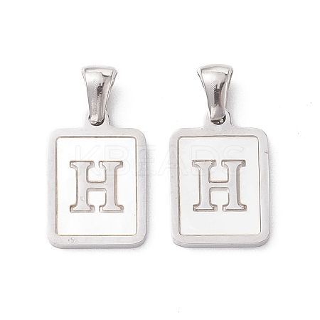304 Stainless Steel Pave Shell Pendants STAS-G327-01P-H-1
