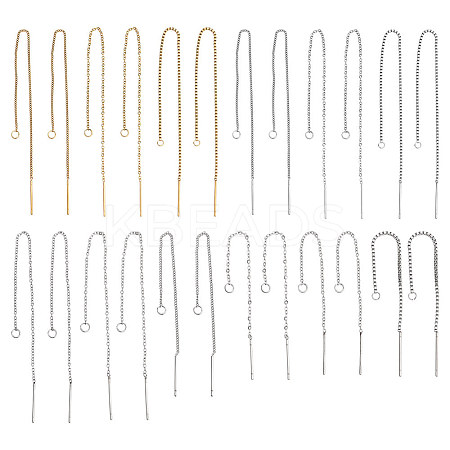 24Pcs 12 Style 304 Stainless Steel Stud Earring Findings STAS-PH0005-23-1