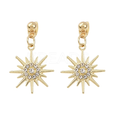 Alloy Crystal Rhinestone Dangle Stud Earrings EJEW-JE06657-02-1