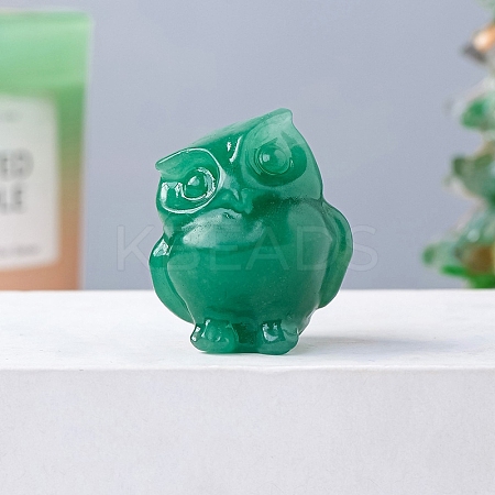 Natural Green Aventurine Carved Healing Owl Figurines PW-WG13335-02-1