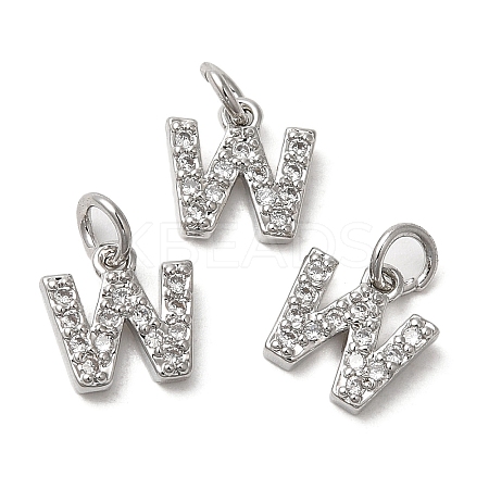 Brass Micro Pave Grade AAA Cubic Zirconia Charms LS-ZIRC-P067-11P-W-NR-1