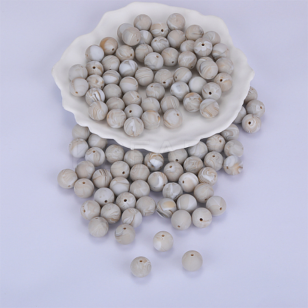 Round Silicone Focal Beads SI-JX0046A-69-1