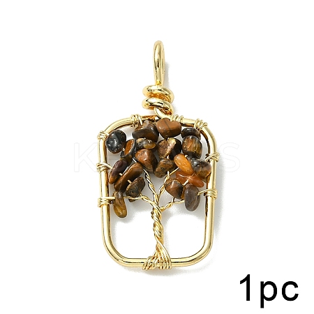 Natural Tiger Eye Pendants G-YW0003-01A-1