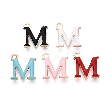 Rack Plating Alloy Enamel Pendants ENAM-T024-53M-G-1