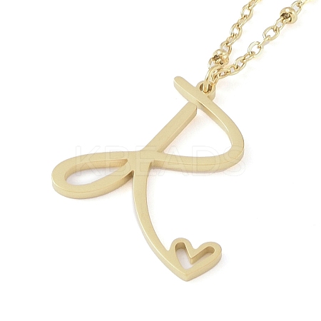 304 Stainless Steel Pendant Necklaces NJEW-H029-02G-R-1