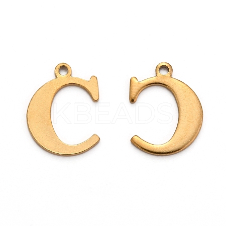 Ion Plating(IP) 304 Stainless Steel Alphabet Charms STAS-H122-C-G-1