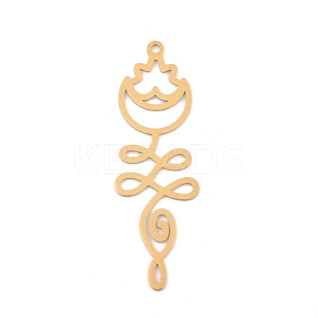 201 Stainless Steel Big Pendants STAS-Z109-07G-1