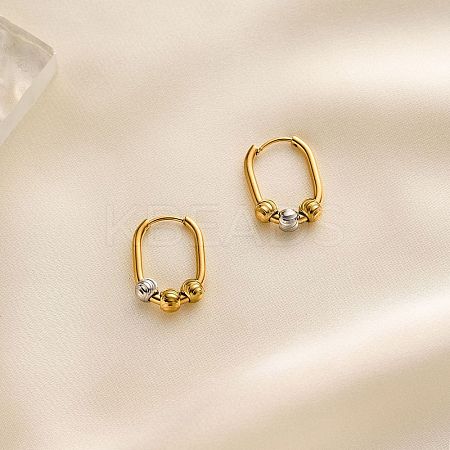 Two Tone 304 Stainless Steel Hoop Earrings WGB54D4-03-1