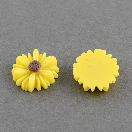 Flatback Hair & Costume Accessories Ornaments Resin Flower Daisy Cabochons CRES-Q101-06-1