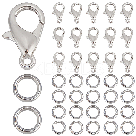 400Pcs Zinc Alloy Lobster Claw Clasps FIND-SP0001-33P-1