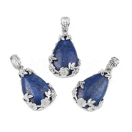 Dyed Natural Lapis Lazuli Pendants G-P393-P10-1