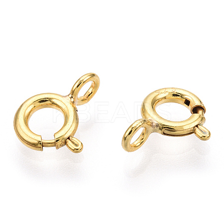 925 Sterling Silver & Iron Spring Ring Clasps STER-T004-81A-G-1