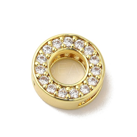 Brass Micro Pave Cubic Zirconia Beads KK-H487-25G-15-1