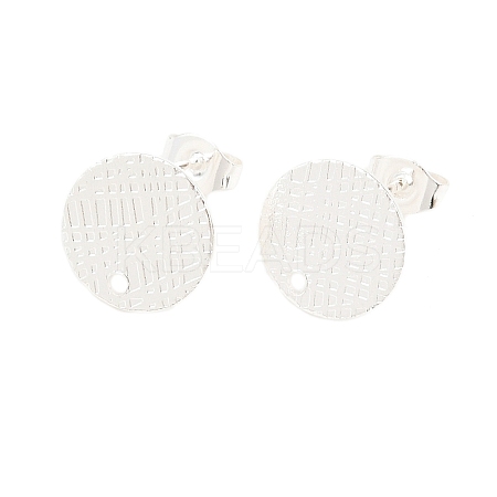 304 Stainless Steel Ear Stud Findings STAS-O119-14C-S-1