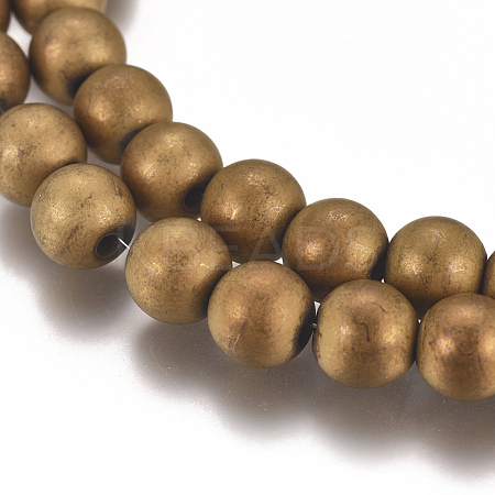 PVD Vacuum Plating Magnetic Synthetic Hematite Beads Strands G-I276-02B-6mm-1