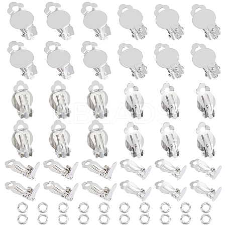 60Pcs 2 Size 304 Stainless Steel Clip-on Earring Findings STAS-UN0051-68-1