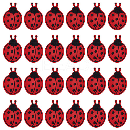 24Pcs Polyester Embroider Thread Iron on/Sew On Patches PATC-FG0003-26-1