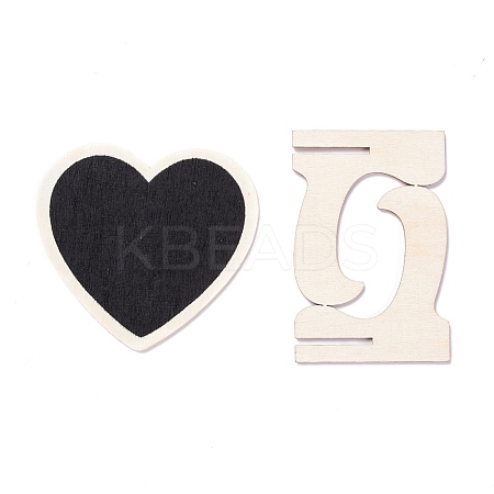 Heart Wooden Mini Chalkboard Signs AJEW-M035-02-1