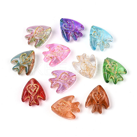 Baking Paint Transparent Glass Beads DGLA-N018-25-1