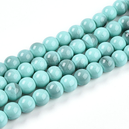 Baking Paint Glass Beads Strands DGLA-N013-8mm-04-1