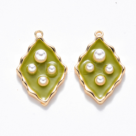 Brass Enamel Pendants KK-T049-055G-04-NF-1