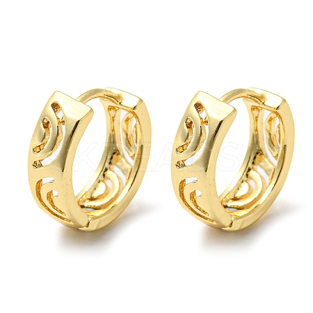 Brass Hollow Hoop Earrings LS-EJEW-M236-01D-G-1