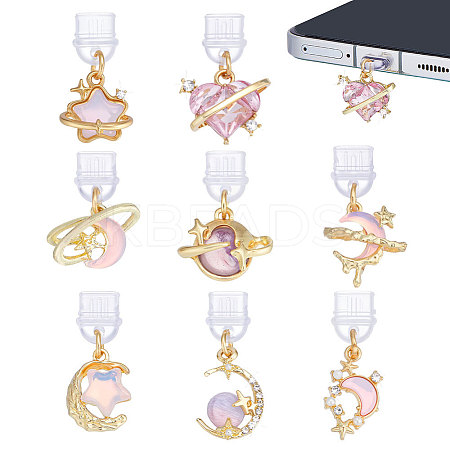 8Pcs 8 Styles PVC Mobile Dustproof Plugs HJEW-PH02326-1