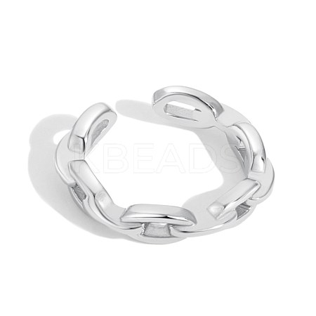 Rhodium Plated 925 Sterling Silver Cuff Earrings for Women EJEW-P231-93P-1