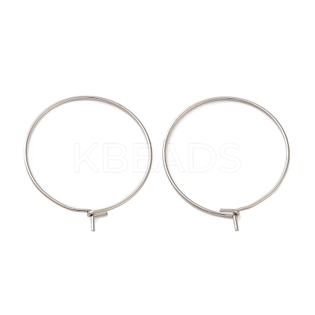 304 Stainless Steel Hoop Earrings Findings STAS-I120-60B-P-1