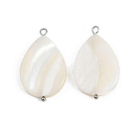 Natural Shell Teardrop Pendants STAS-D378-33P-1