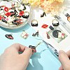 30Pcs 6 Styles Rack Plating Alloy Enamel Pendants ENAM-CJ0004-75-3