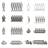 80Pcs 8 Style Tibetan Style Zinc Alloy Pendants TIBEP-SC0001-93-1