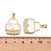 Brass Micro Pave Clear Cubic Zirconia Pendants KK-N254-184G-3